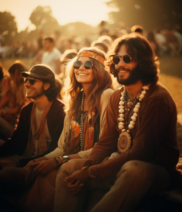 600 concert in the woodstock fest hippies in
