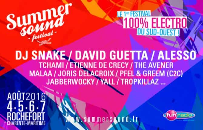 FESTIVAL SUMMER SOUND 2016 – #2EME EDITION – DU 4 AU 7 AOUT @ ROCHEFORT 1 SUMMER SOUND festival 2016 affiche1