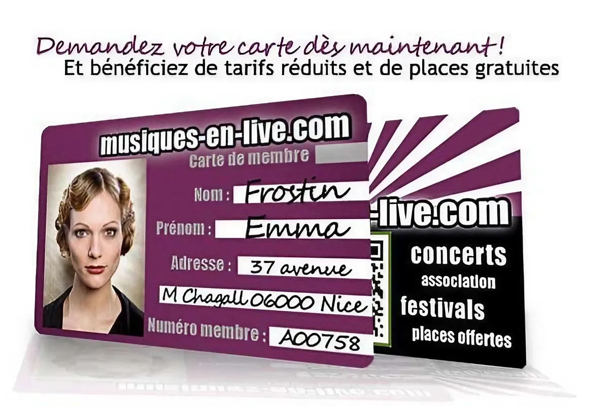 DEVENEZ ADHERENT-E MUSIQUES EN LIVE GRATUITEMENT - BENEFICIEZ DE REDUCTIONS CULTURELLES PENDANT 365 JOURS 1 1 2