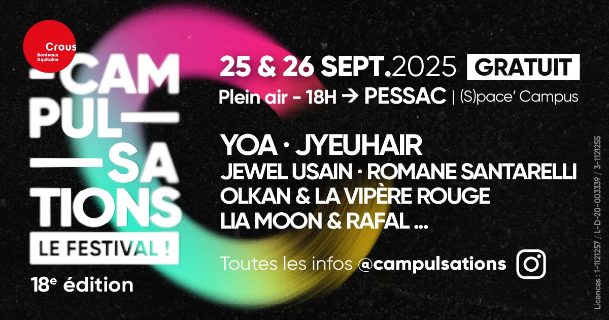 Festival CAMPULSATIONS 2025 - 25 & 26 Septembre - Pessac 12 campulsations 2025